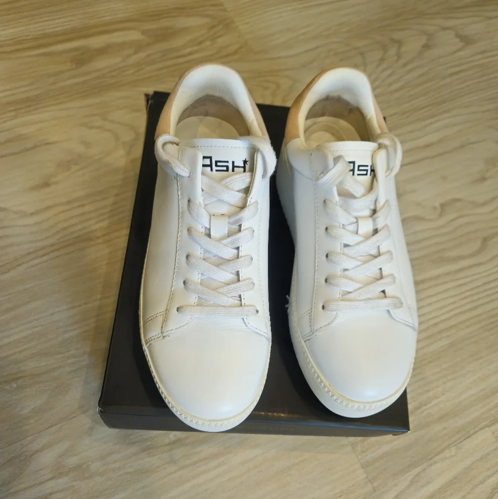 ASH platform sneakers, white color and beige...use twice, looks like new size 37 - Picture 1 of 5